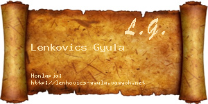 Lenkovics Gyula névjegykártya